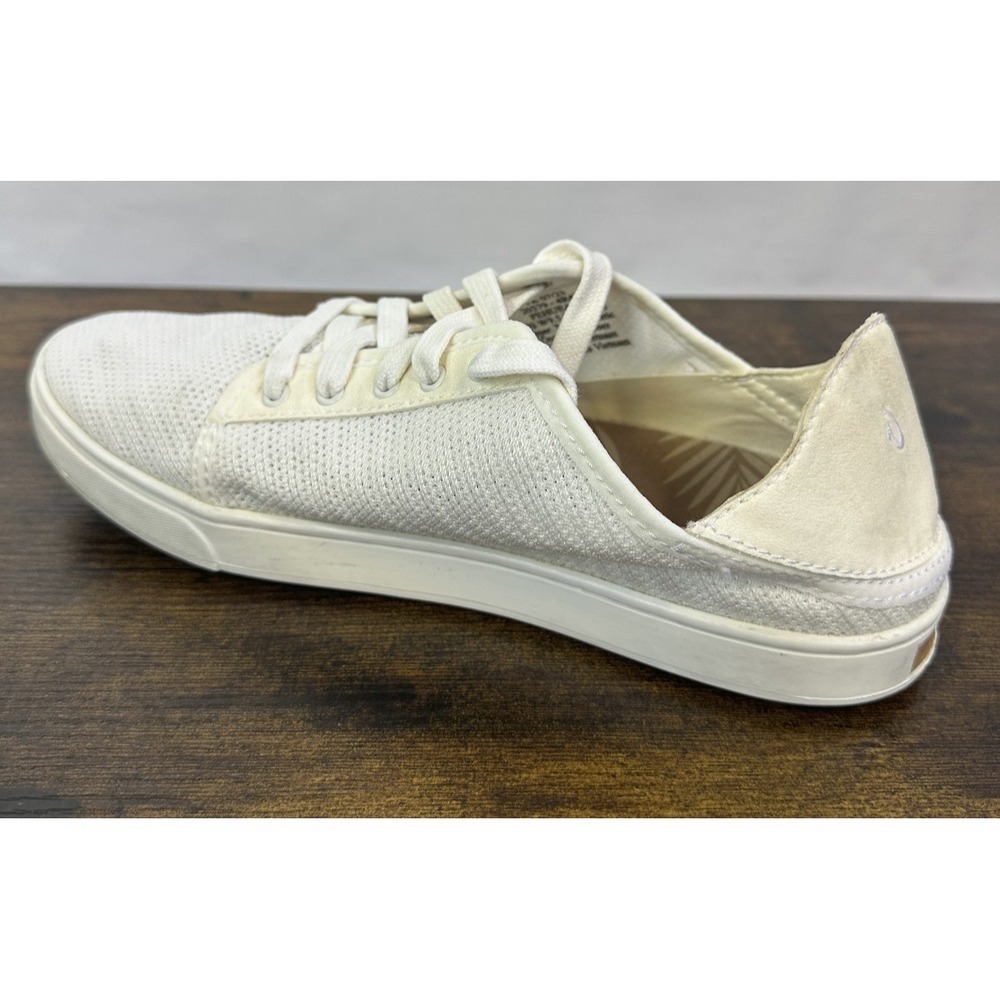 Olukai Pehuea Li Convertible Sneaker Lace Up Knit White Shoes Women's Size 9.5 - Picture 4 of 16